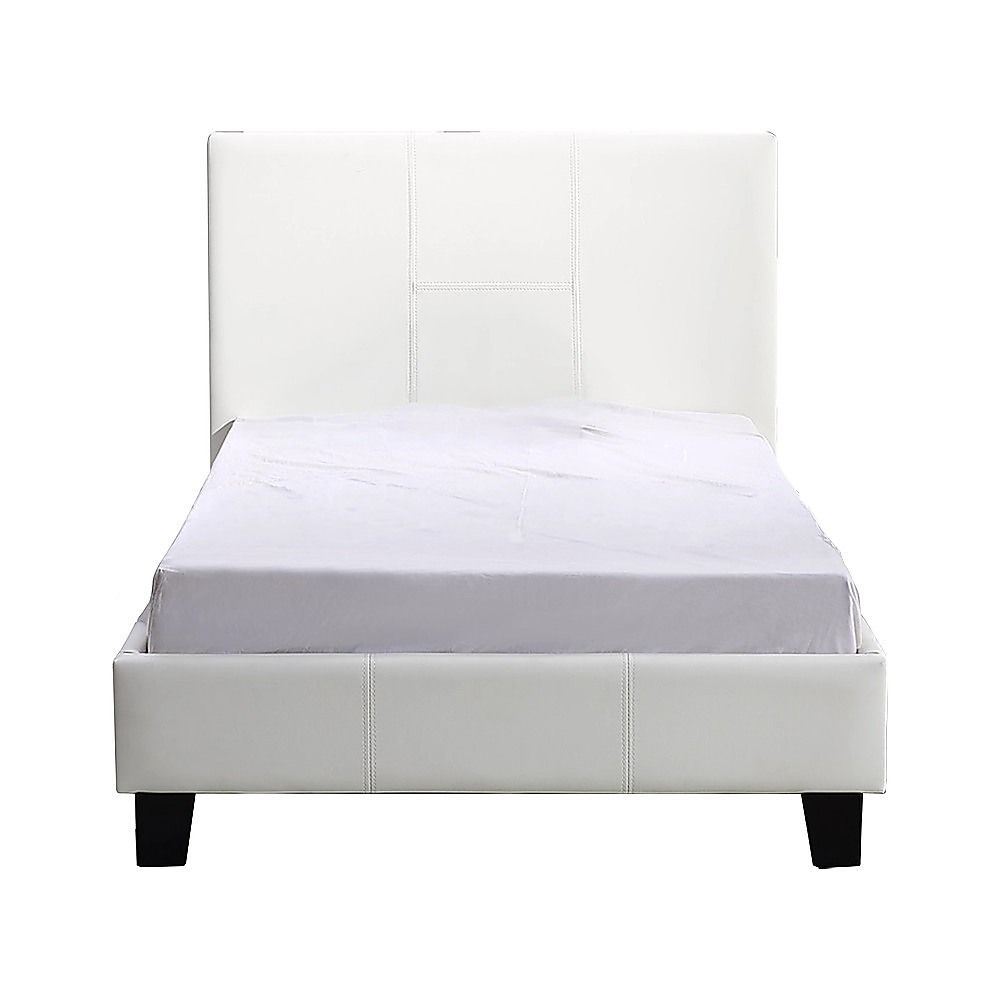 Single PU Leather Bed Frame White V63-800727
