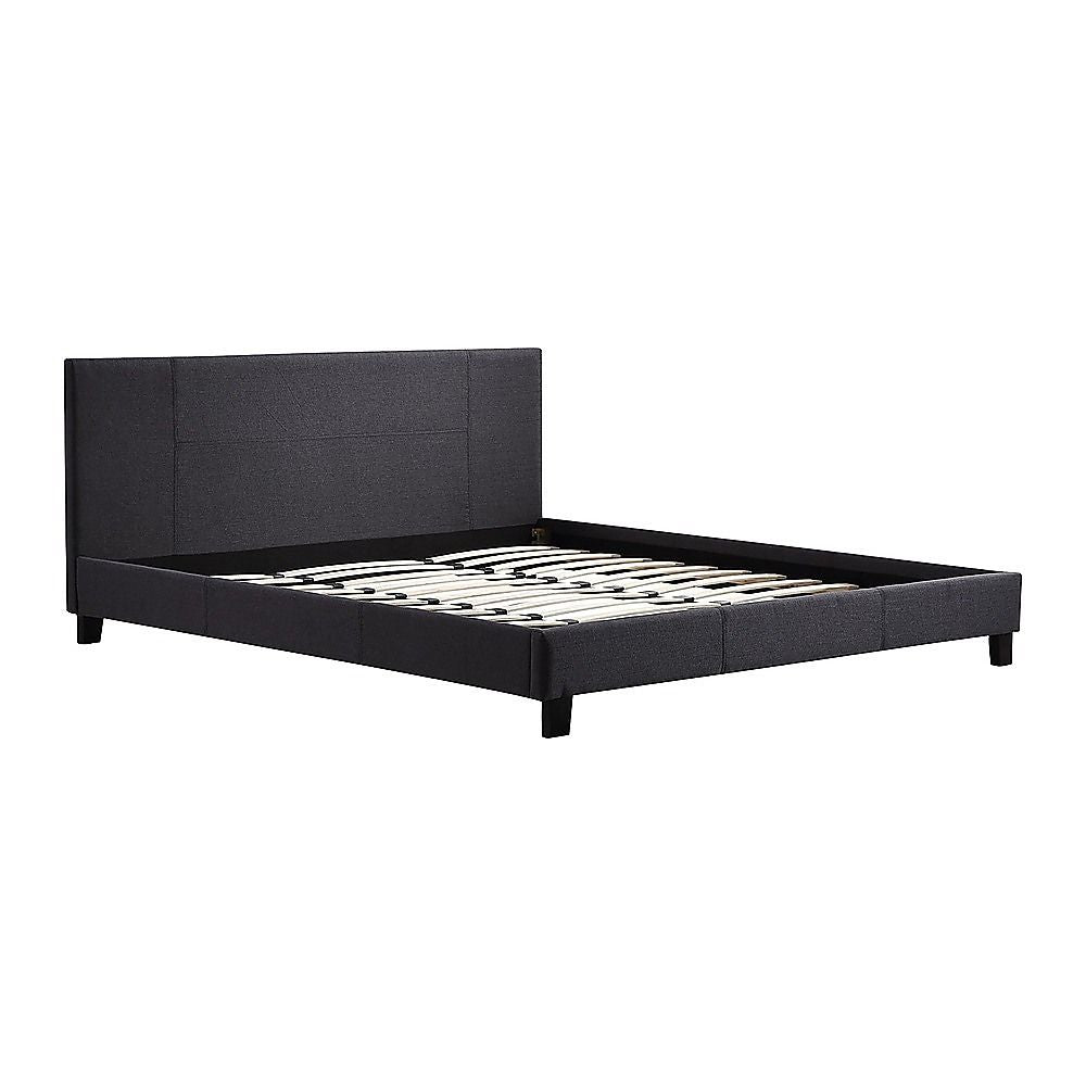King Linen Fabric Bed Frame Grey V63-800737