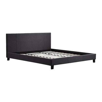 King Linen Fabric Bed Frame Grey V63-800737