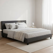 King Linen Fabric Bed Frame Grey