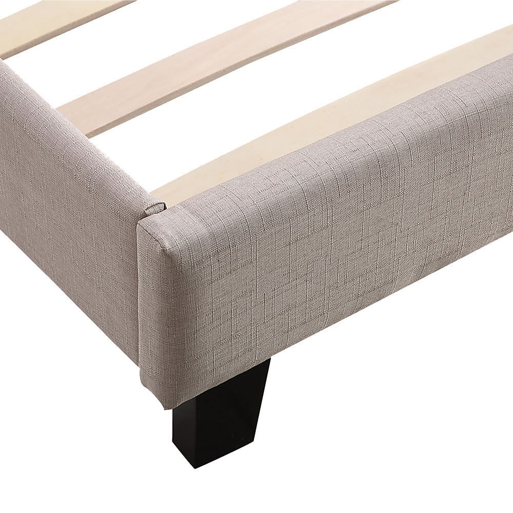 King Linen Fabric Bed Frame Beige V63-800747