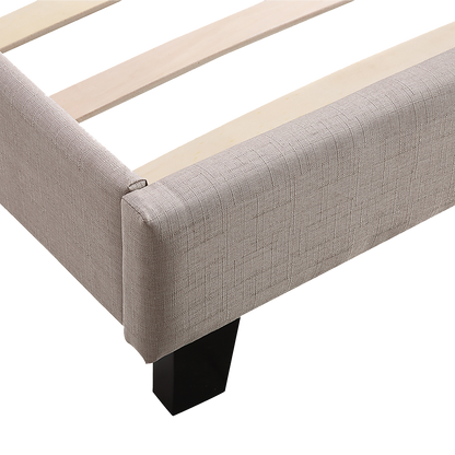 King Linen Fabric Bed Frame Beige V63-800747