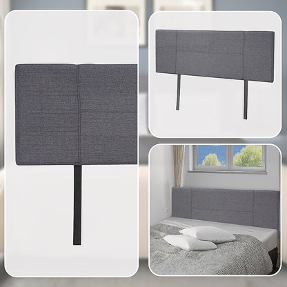Linen Fabric Queen Bed Headboard Bedhead - Grey V63-800777