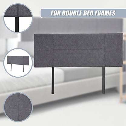 Linen Fabric Double Bed Headboard Bedhead - Grey V63-800797