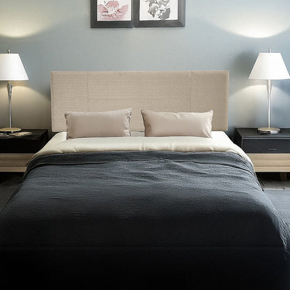 Linen Fabric Double Bed Headboard Bedhead - Beige V63-800807