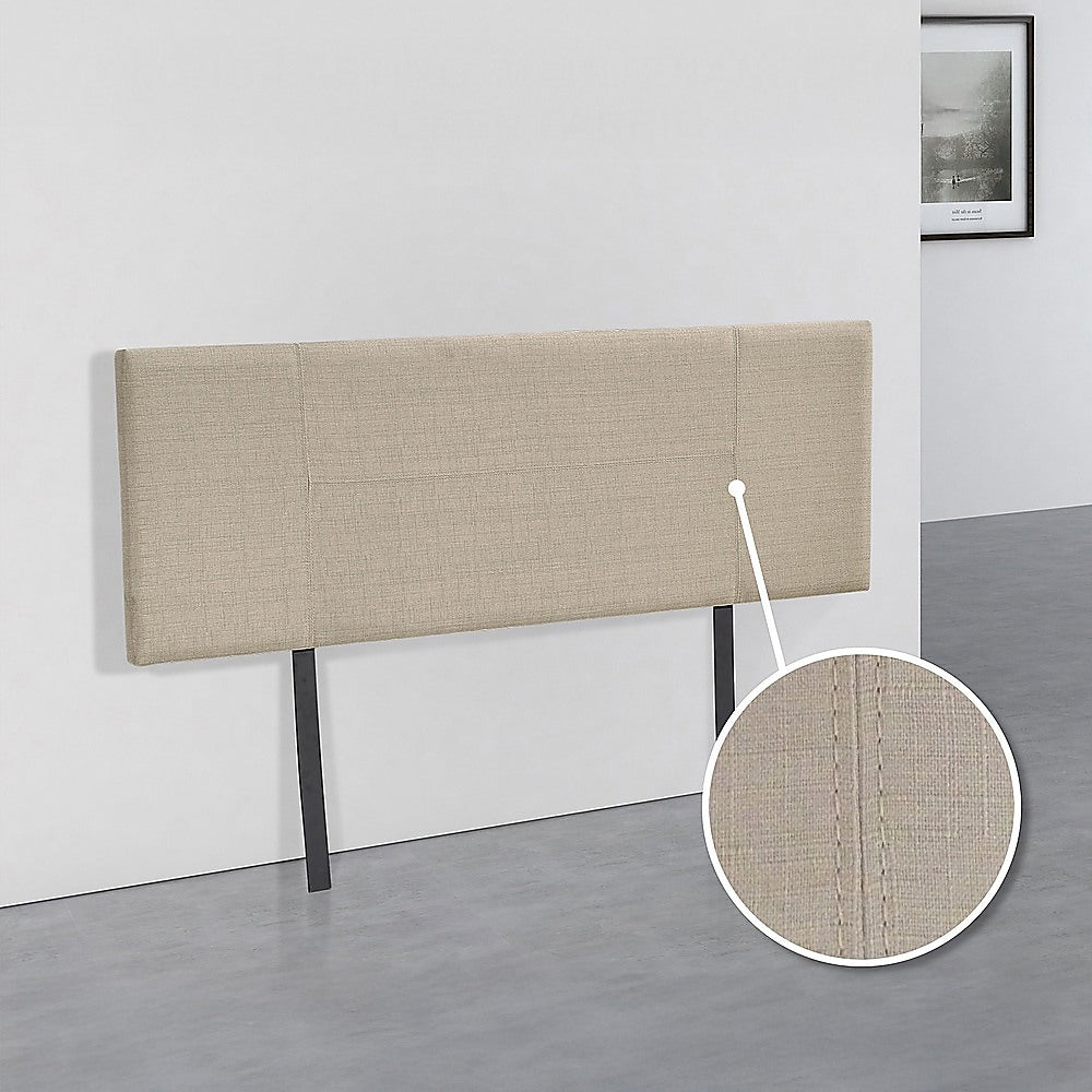Linen Fabric Double Bed Headboard Bedhead - Beige V63-800807