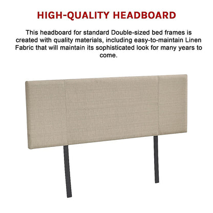 Linen Fabric Double Bed Headboard Bedhead - Beige V63-800807