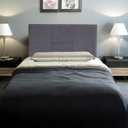 Linen Fabric Single Bed Headboard Bedhead - Grey V63-800817
