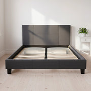 Double Linen Fabric Bed Frame Grey