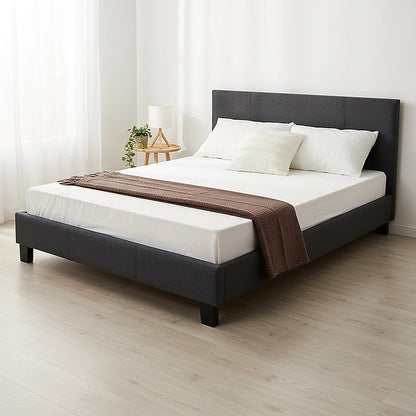 Queen Linen Fabric Bed Frame Grey V63-800847