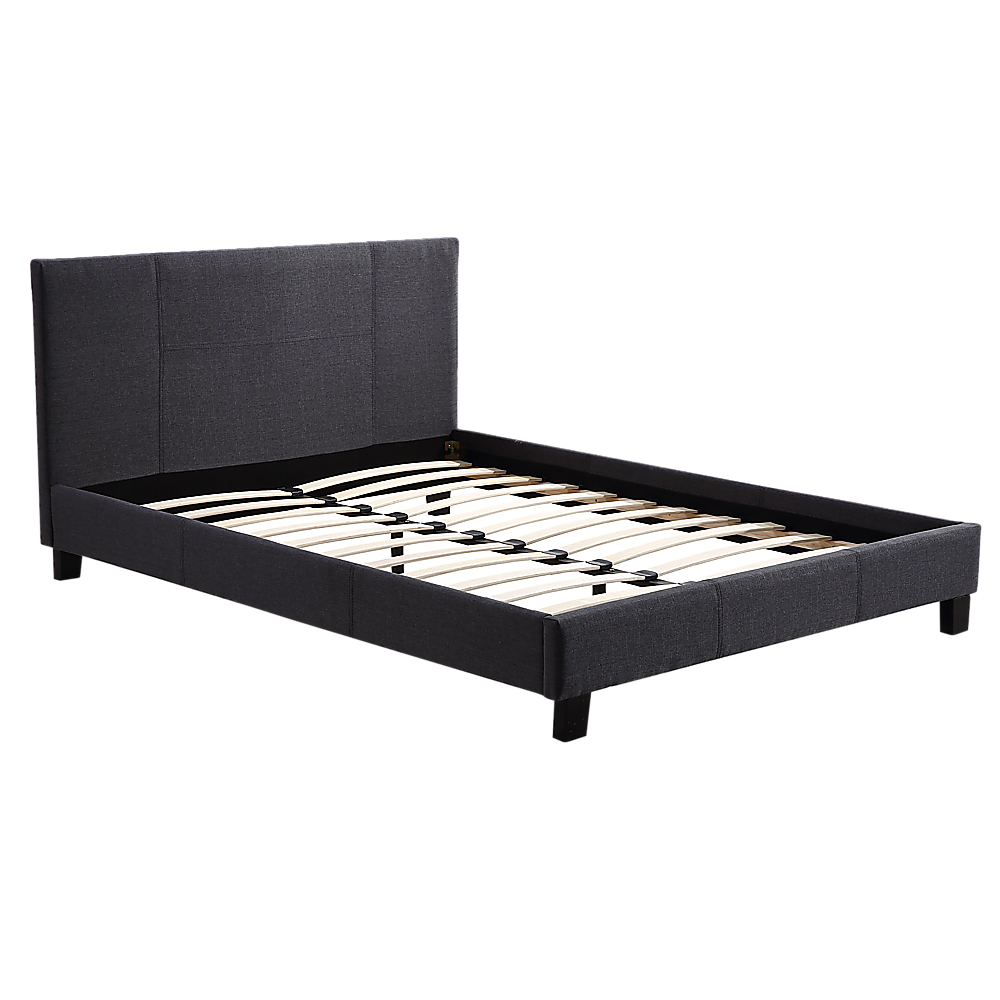 Queen Linen Fabric Bed Frame Grey V63-800847