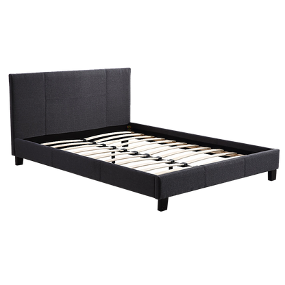 Queen Linen Fabric Bed Frame Grey V63-800847