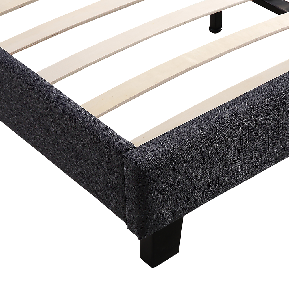 Queen Linen Fabric Bed Frame Grey V63-800847