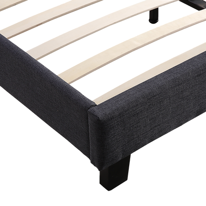 Queen Linen Fabric Bed Frame Grey V63-800847