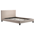 Double Linen Fabric Bed Frame Beige