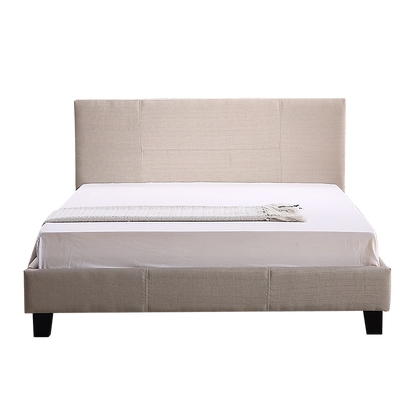 Queen Linen Fabric Bed Frame Beige V63-800867