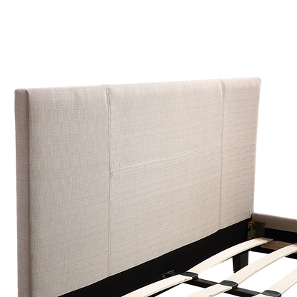 Queen Linen Fabric Bed Frame Beige V63-800867