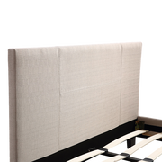Queen Linen Fabric Bed Frame Beige