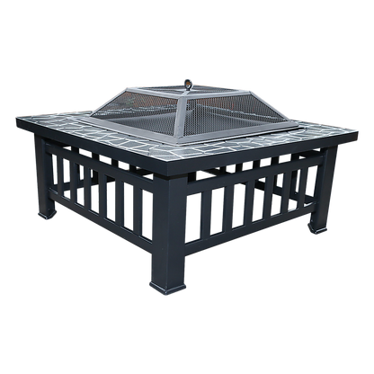 18" Square Metal Fire Pit Outdoor Heater V63-801967