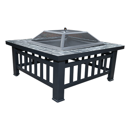 18" Square Metal Fire Pit Outdoor Heater V63-801967