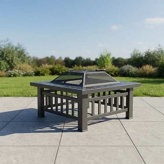 18" Square Metal Fire Pit Outdoor Heater V63-801967