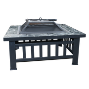 18" Square Metal Fire Pit Outdoor Heater V63-801967