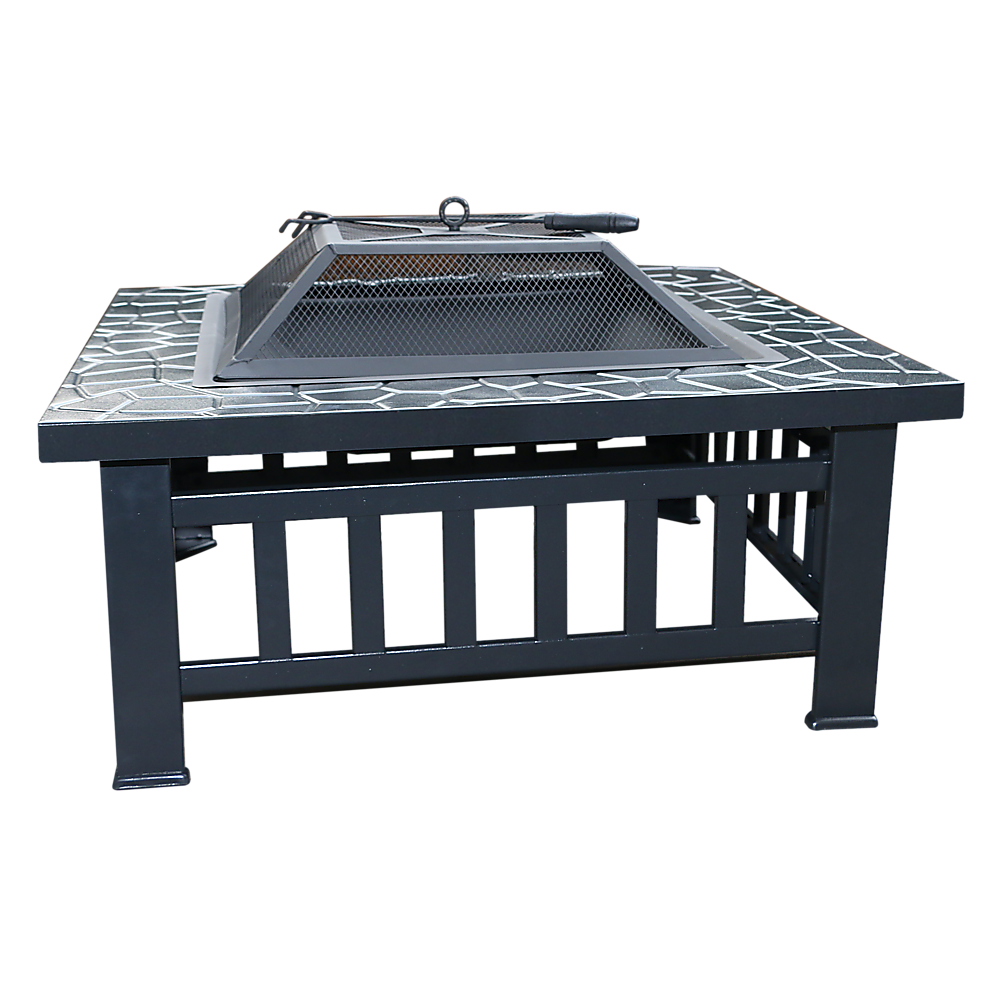 18" Square Metal Fire Pit Outdoor Heater V63-801967