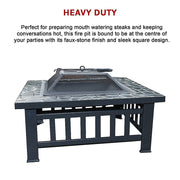 18" Square Metal Fire Pit Outdoor Heater V63-801967