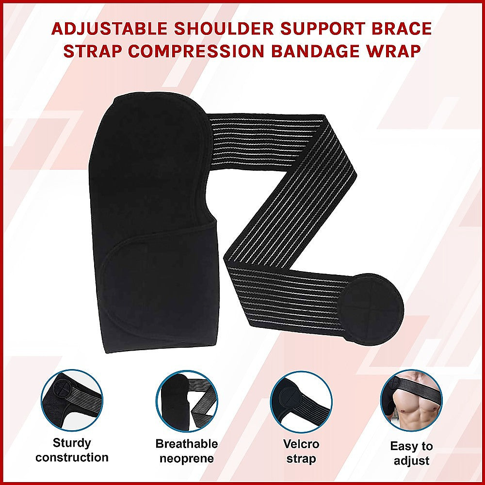 Adjustable Shoulder Support Brace Strap Compression Bandage Wrap V63-802097