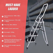 Foldable Non Slip 4 Step Steel Ladder V63-802117