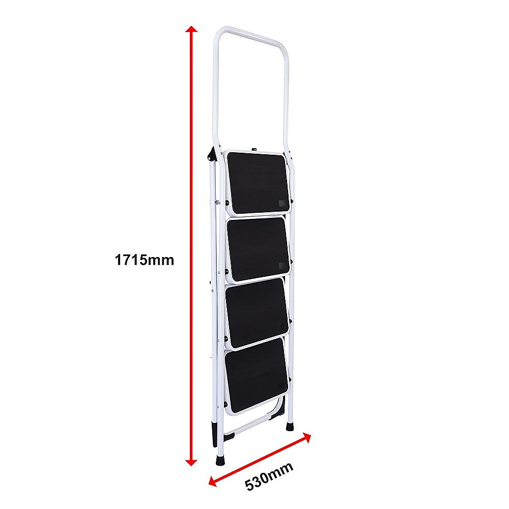 Foldable Non Slip 4 Step Steel Ladder V63-802117