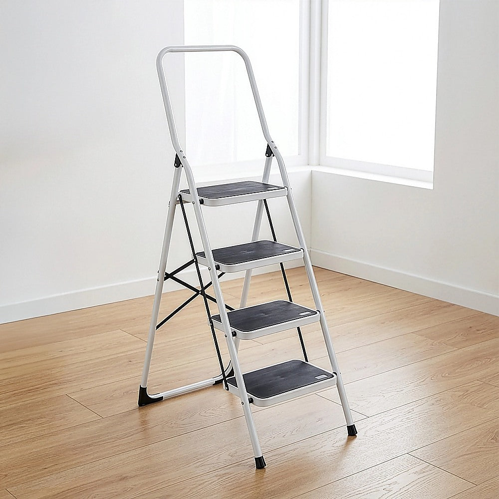 Foldable Non Slip 4 Step Steel Ladder V63-802117