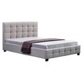 Linen Fabric Double Deluxe Bed Frame Beige V63-802167