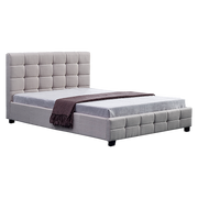 Linen Fabric Double Deluxe Bed Frame Beige V63-802167