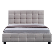 Linen Fabric Double Deluxe Bed Frame Beige V63-802167
