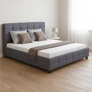 Linen Fabric Double Deluxe Bed Frame Grey