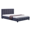 Linen Fabric Double Deluxe Bed Frame Grey