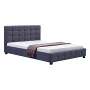 Linen Fabric Double Deluxe Bed Frame Grey