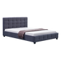 Linen Fabric Double Deluxe Bed Frame Grey