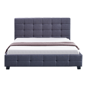 Linen Fabric Double Deluxe Bed Frame Grey
