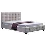Linen Fabric Queen Deluxe Bed Frame Beige V63-802187