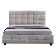 Linen Fabric Queen Deluxe Bed Frame Beige V63-802187