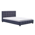 Linen Fabric Queen Deluxe Bed Frame Grey V63-802197