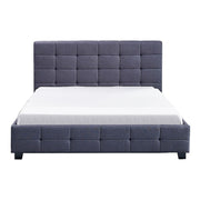 Linen Fabric Queen Deluxe Bed Frame Grey V63-802197