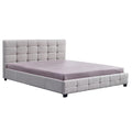 Linen Fabric King Deluxe Bed Frame Beige V63-802207