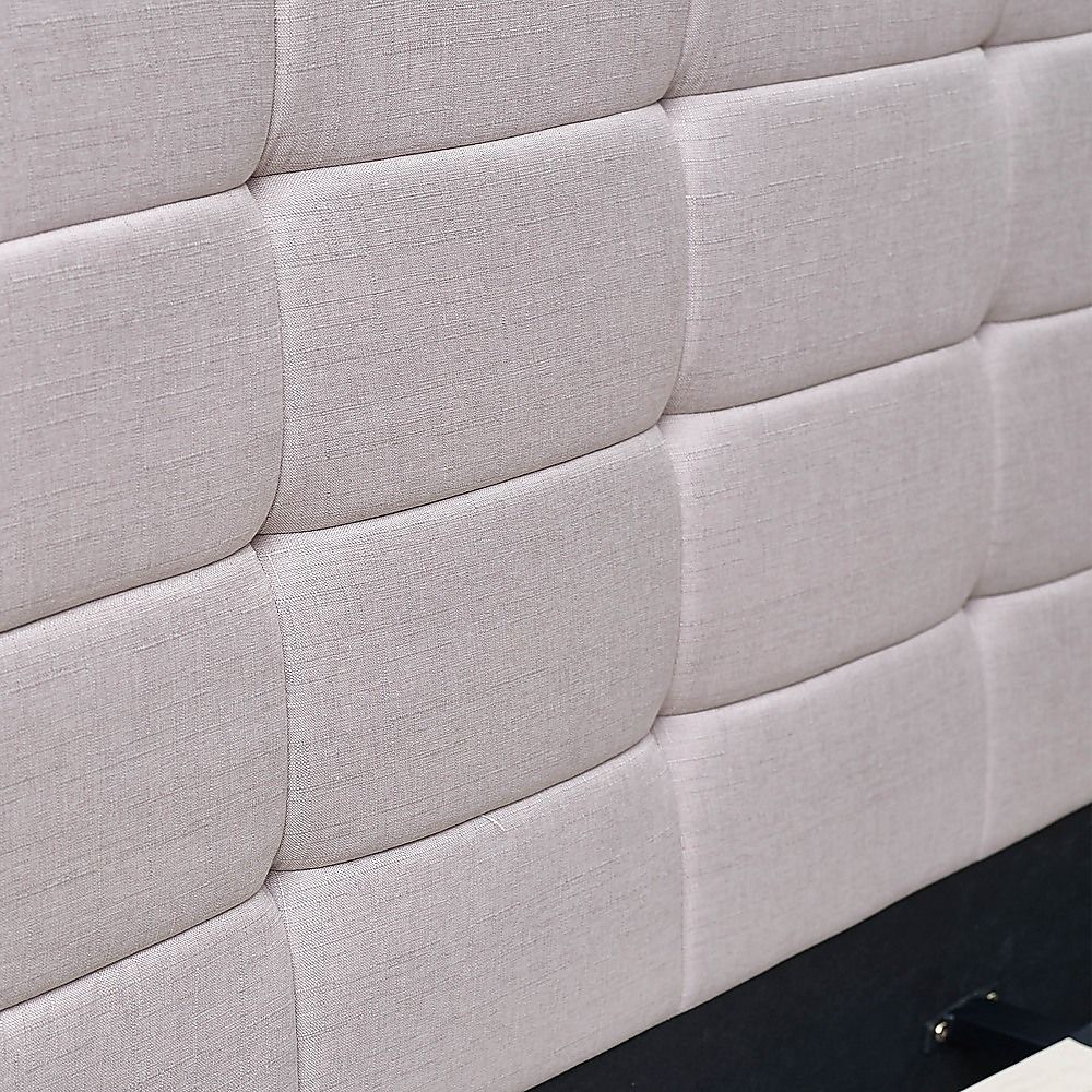 Linen Fabric King Deluxe Bed Frame Beige V63-802207