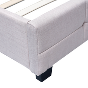 Linen Fabric King Deluxe Bed Frame Beige V63-802207