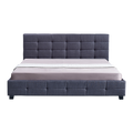 Linen Fabric King Deluxe Bed Frame Grey V63-802217