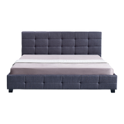 Linen Fabric King Deluxe Bed Frame Grey V63-802217