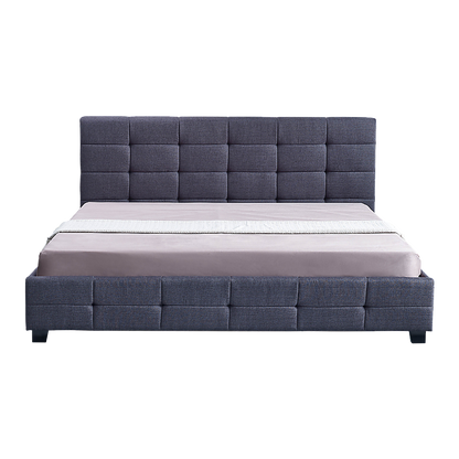 Linen Fabric King Deluxe Bed Frame Grey V63-802217